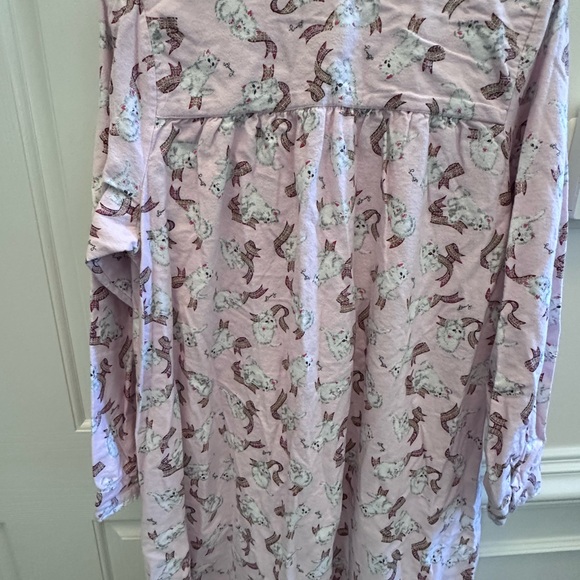 Lanz Of Salzburg Pink Flannel Kittens Cats Nightgown Peter Pan Collar Large - Picture 5 of 9